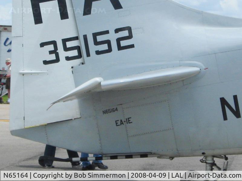 N65164, 1955 Douglas EA-1E Skyraider AD-5W C/N 55-471DH, Tail detail.  Sun N Fun 2008