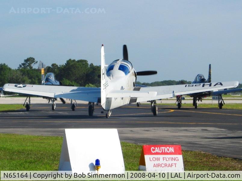 N65164, 1955 Douglas EA-1E Skyraider AD-5W C/N 55-471DH, Departing Sun N Fun 2008
