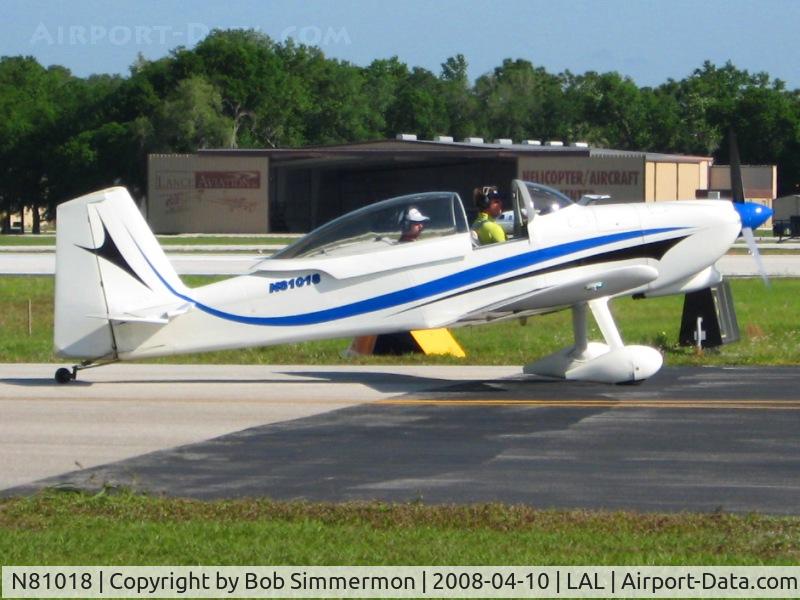 N81018, 2003 Vans RV-8 C/N 80318, Departing Sun N Fun 2008