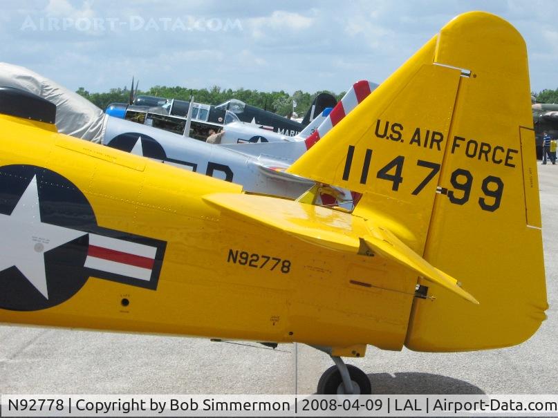 N92778, North American AT-6G Texan C/N 182-486 (51-14799), Tail detail.  Sun N Fun 2008