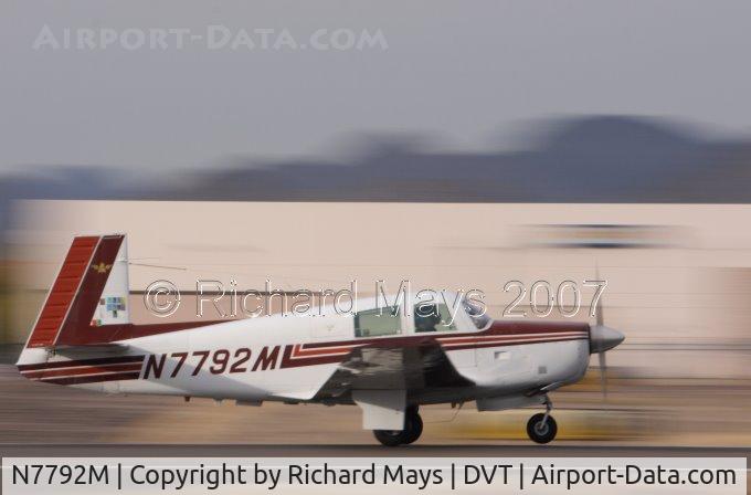 N7792M, 1974 Mooney M20E C/N 21-0037, Departing Deer Valley Airport