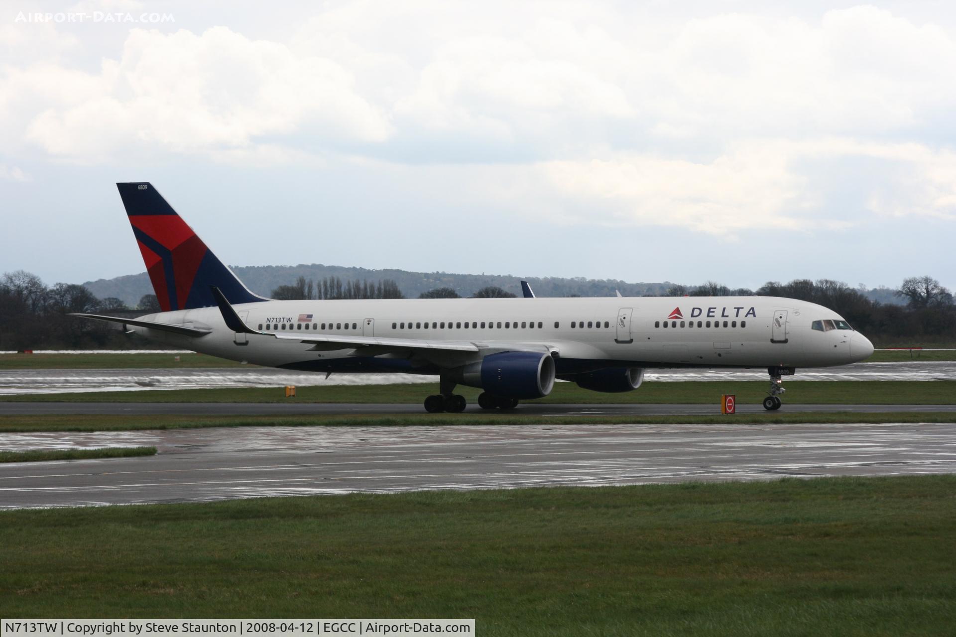 N713TW, 1997 Boeing 757-2Q8 C/N 28173, Taken at Manchester Airport on a typical showery April day
