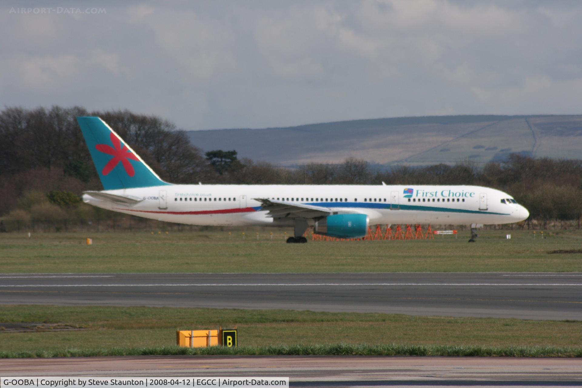 G-OOBA, 2000 Boeing 757-28A C/N 32446, Taken at Manchester Airport on a typical showery April day