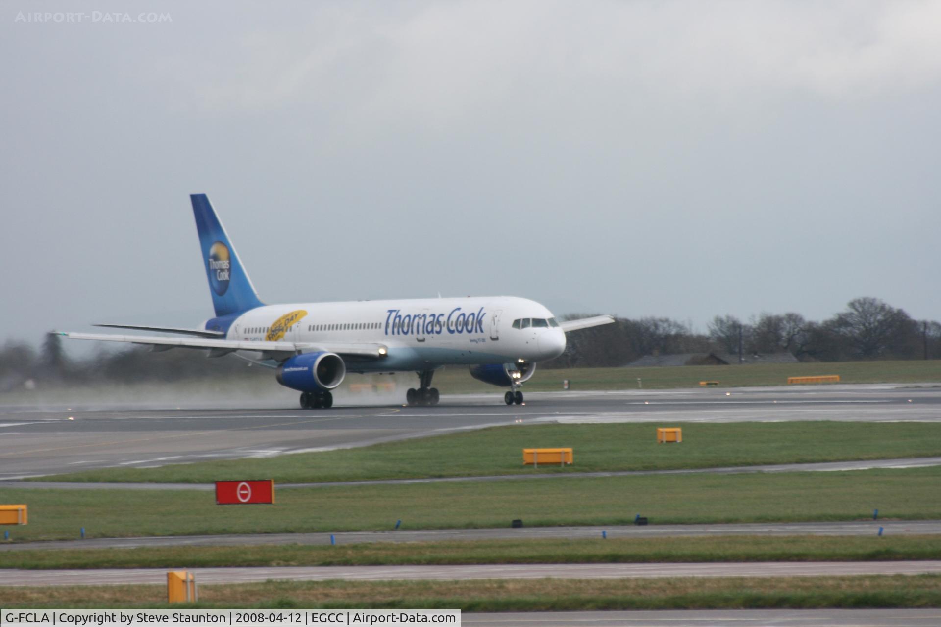 G-FCLA, 1997 Boeing 757-28A C/N 27621, Taken at Manchester Airport on a typical showery April day