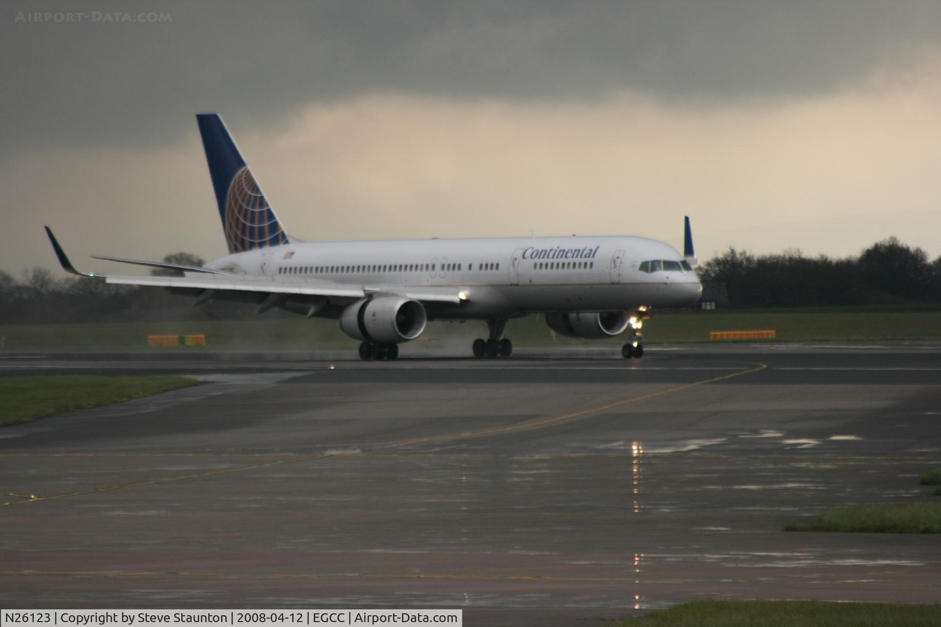 N26123, 1997 Boeing 757-224 C/N 28966, Taken at Manchester Airport on a typical showery April day