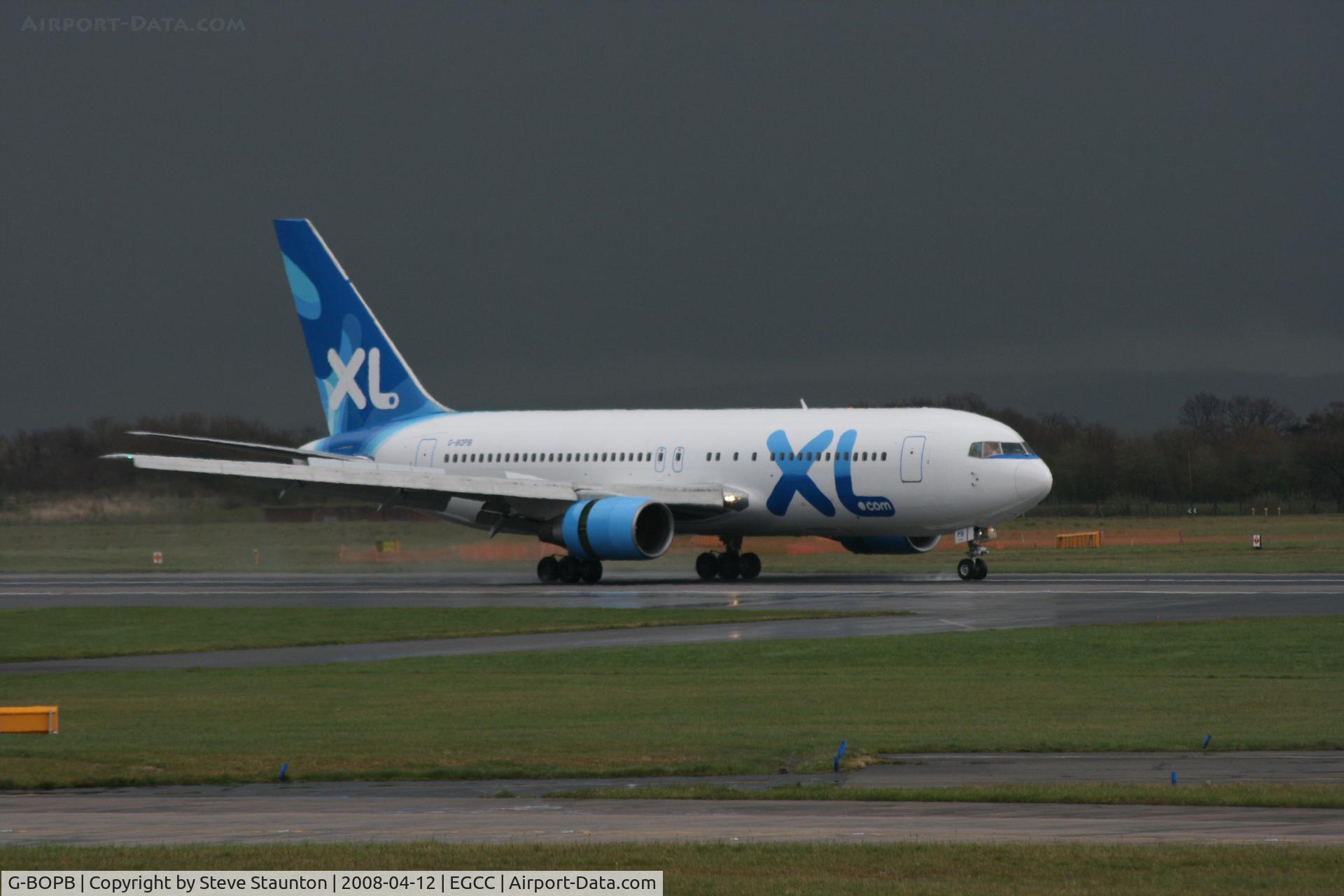 G-BOPB, 1988 Boeing 767-204/ER C/N 24239, Taken at Manchester Airport on a typical showery April day