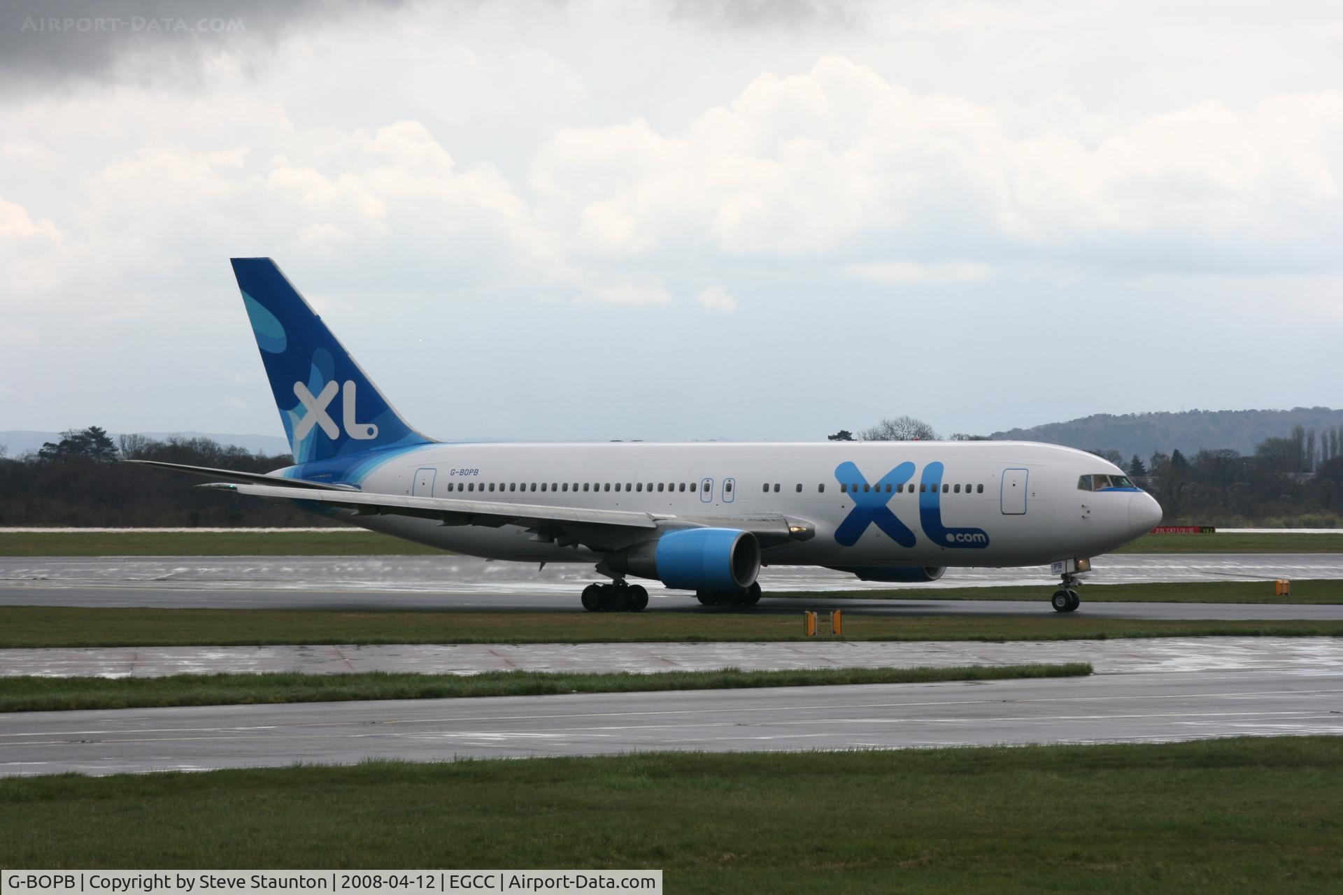 G-BOPB, 1988 Boeing 767-204/ER C/N 24239, Taken at Manchester Airport on a typical showery April day