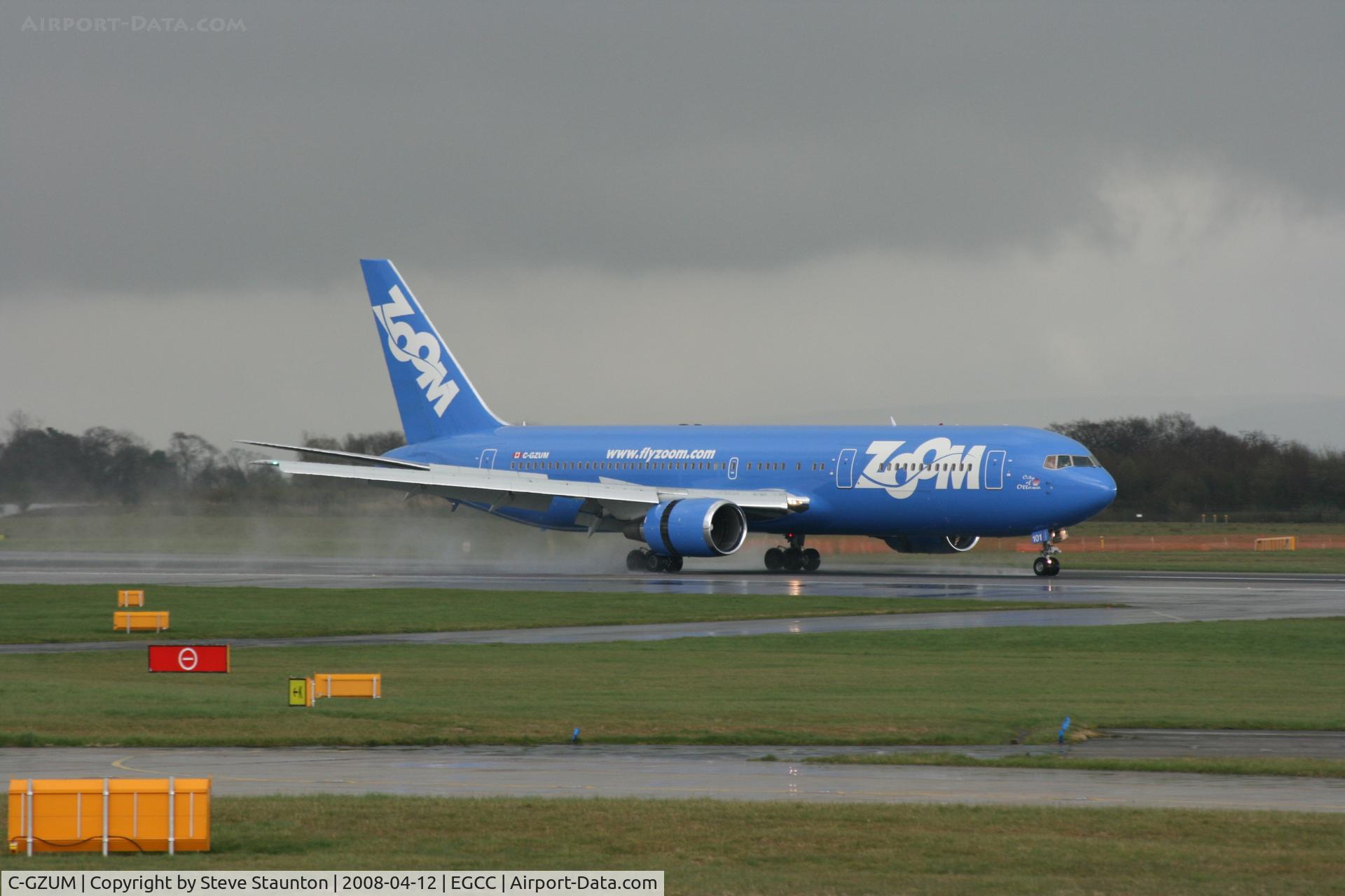 C-GZUM, 1993 Boeing 767-328 C/N 27135, Taken at Manchester Airport on a typical showery April day