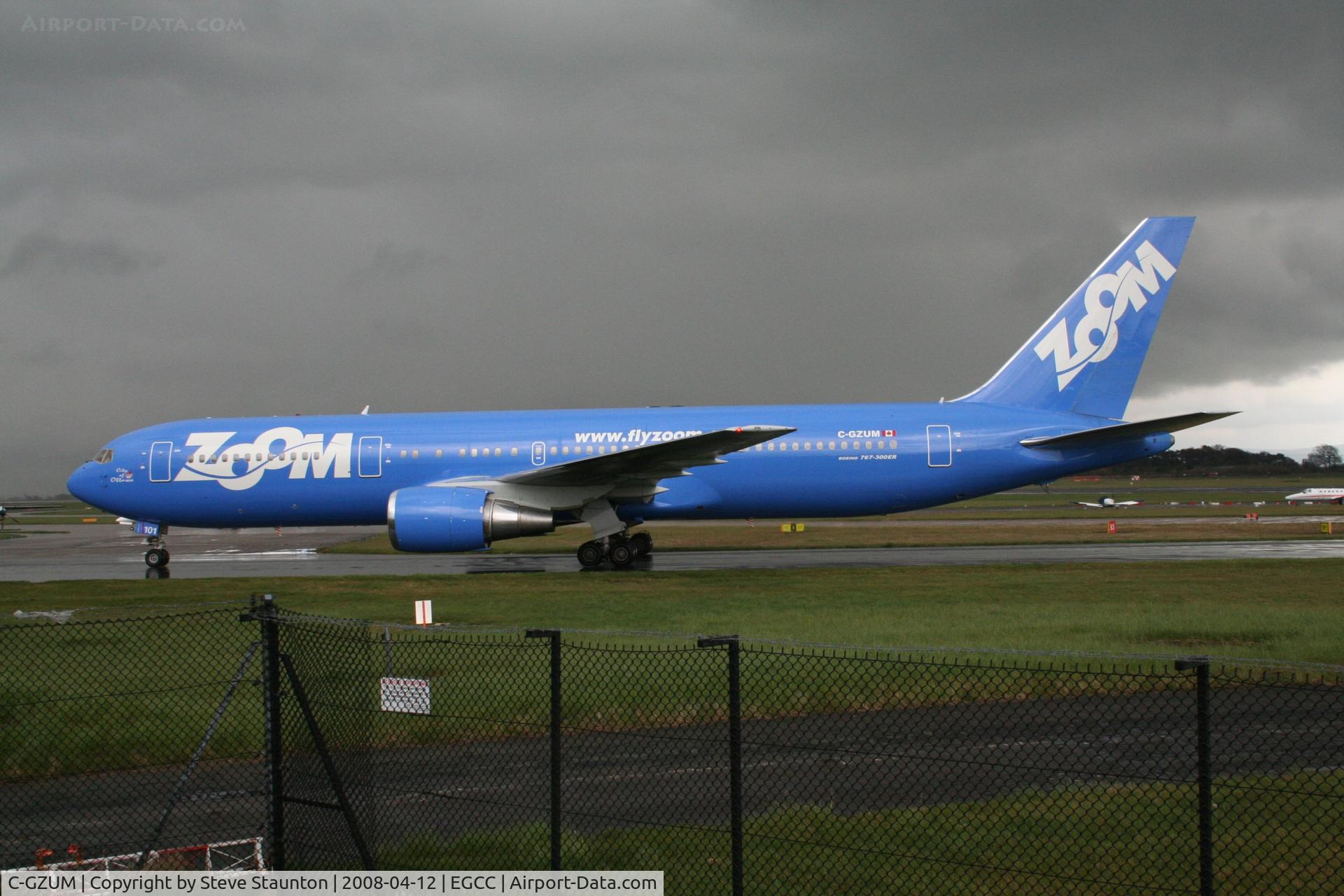 C-GZUM, 1993 Boeing 767-328 C/N 27135, Taken at Manchester Airport on a typical showery April day
