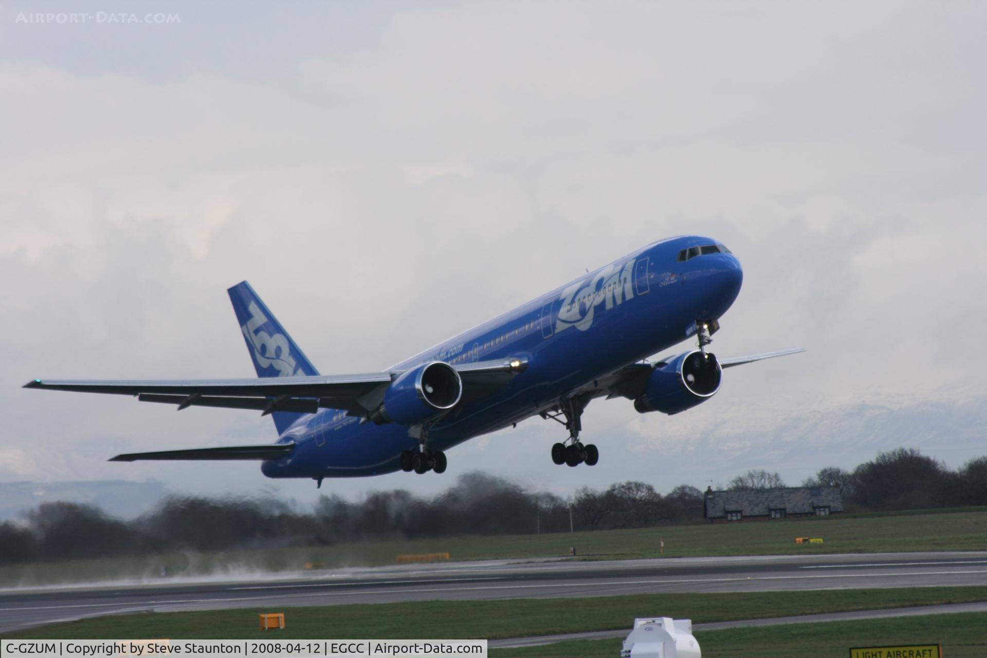 C-GZUM, 1993 Boeing 767-328 C/N 27135, Taken at Manchester Airport on a typical showery April day