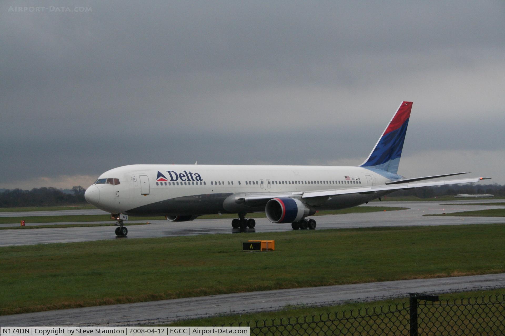 N174DN, 1990 Boeing 767-332 C/N 24802, Taken at Manchester Airport on a typical showery April day