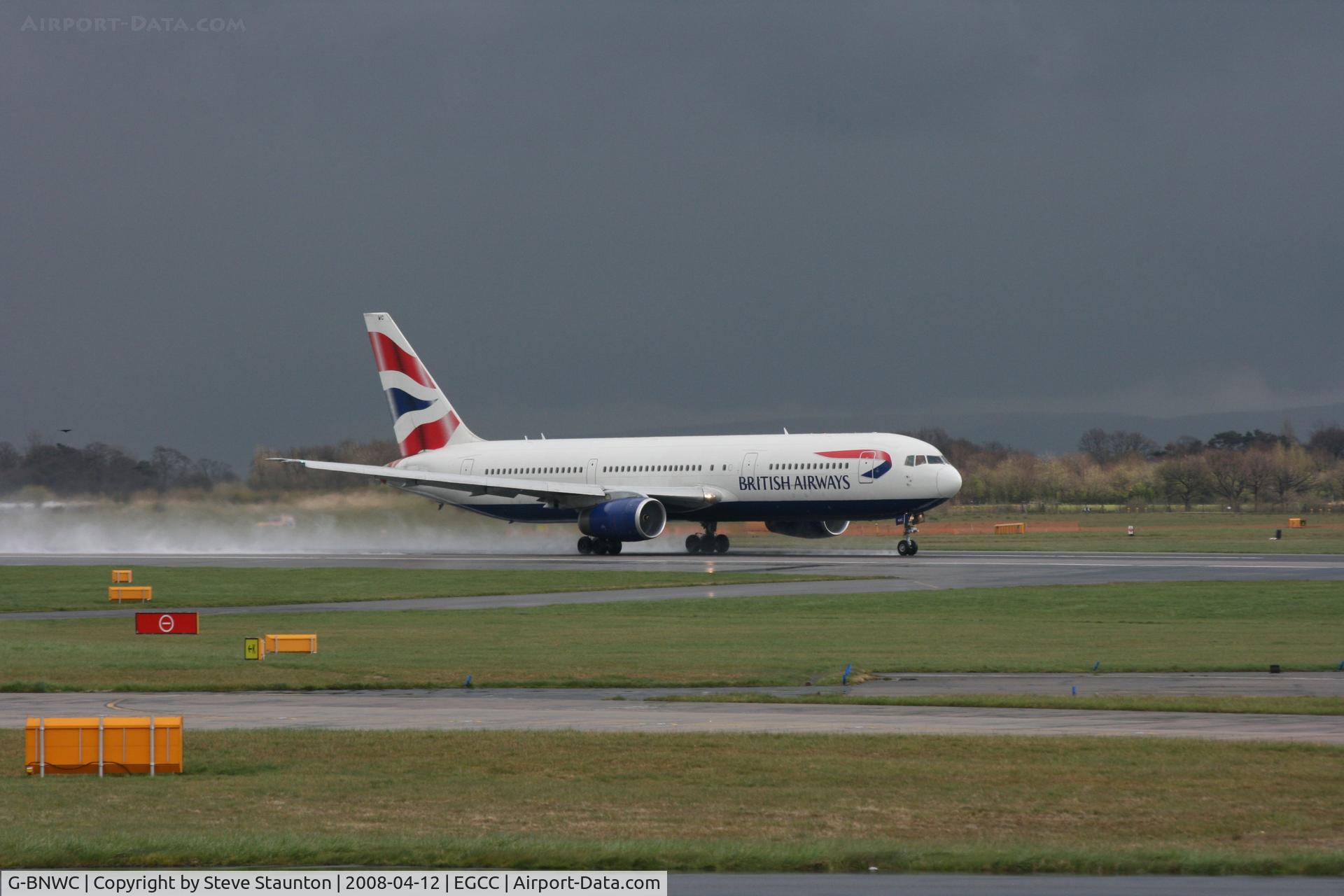 G-BNWC, 1989 Boeing 767-336 C/N 24335, Taken at Manchester Airport on a typical showery April day