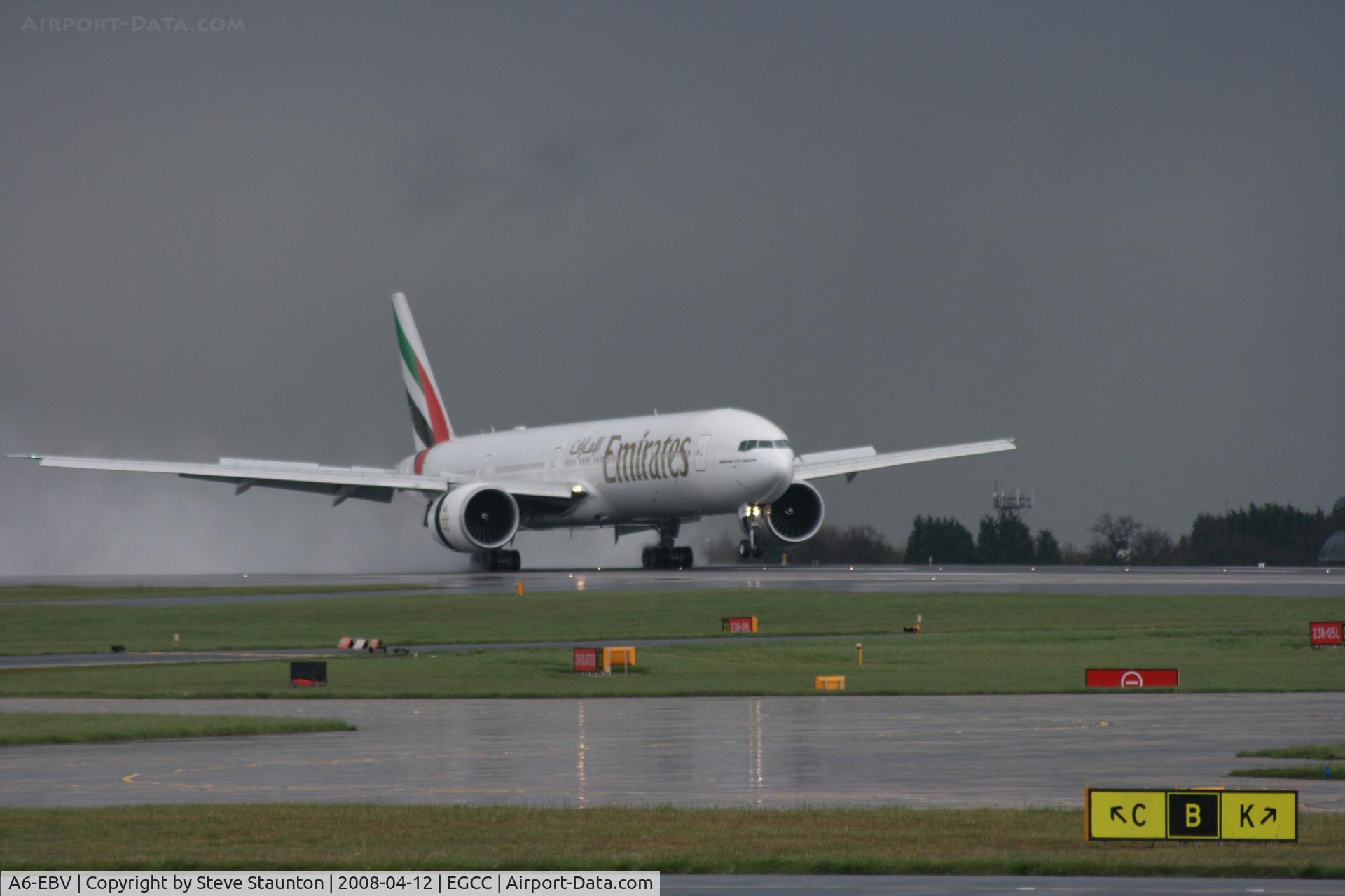 A6-EBV, 2006 Boeing 777-31H/ER C/N 32728, Taken at Manchester Airport on a typical showery April day