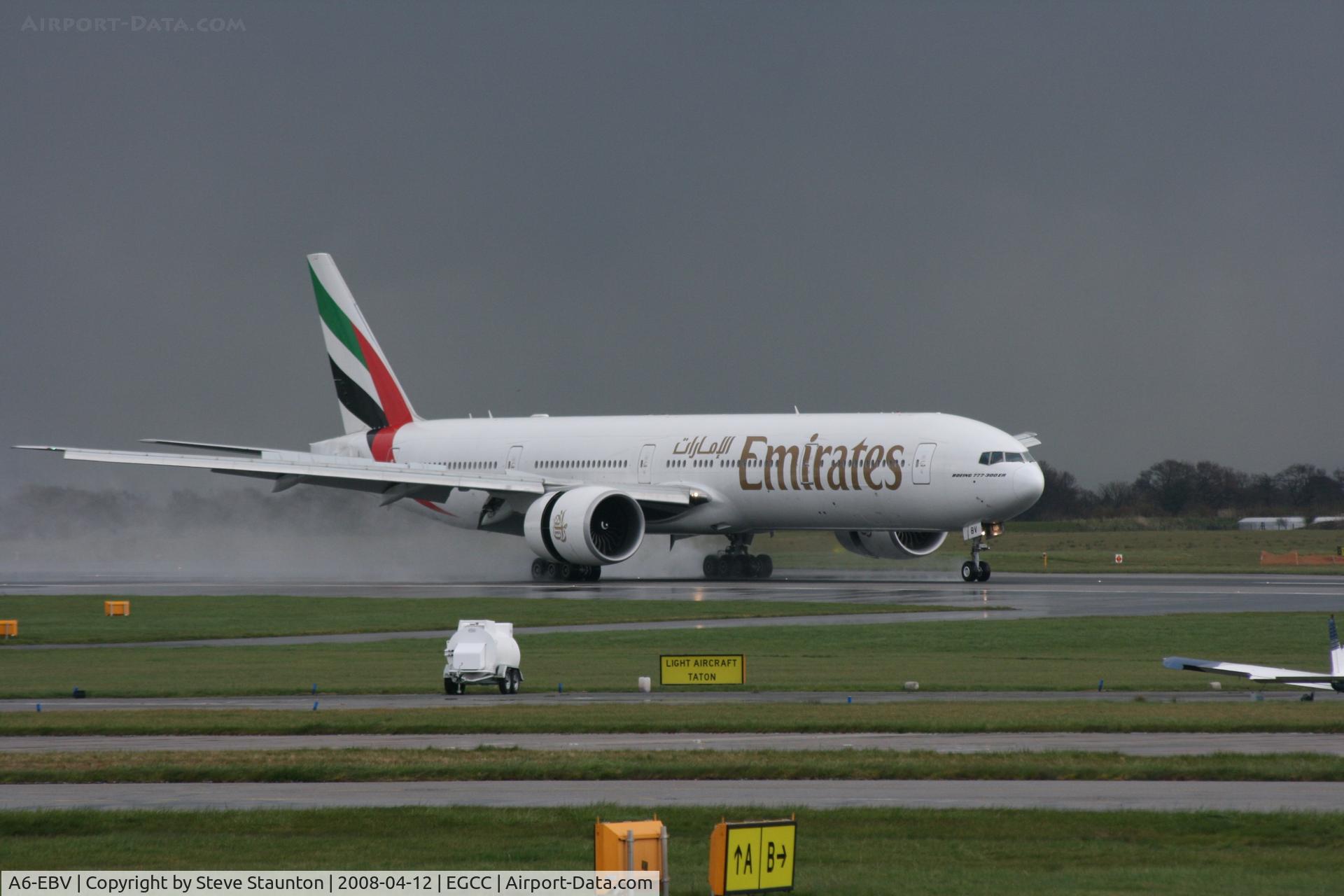 A6-EBV, 2006 Boeing 777-31H/ER C/N 32728, Taken at Manchester Airport on a typical showery April day
