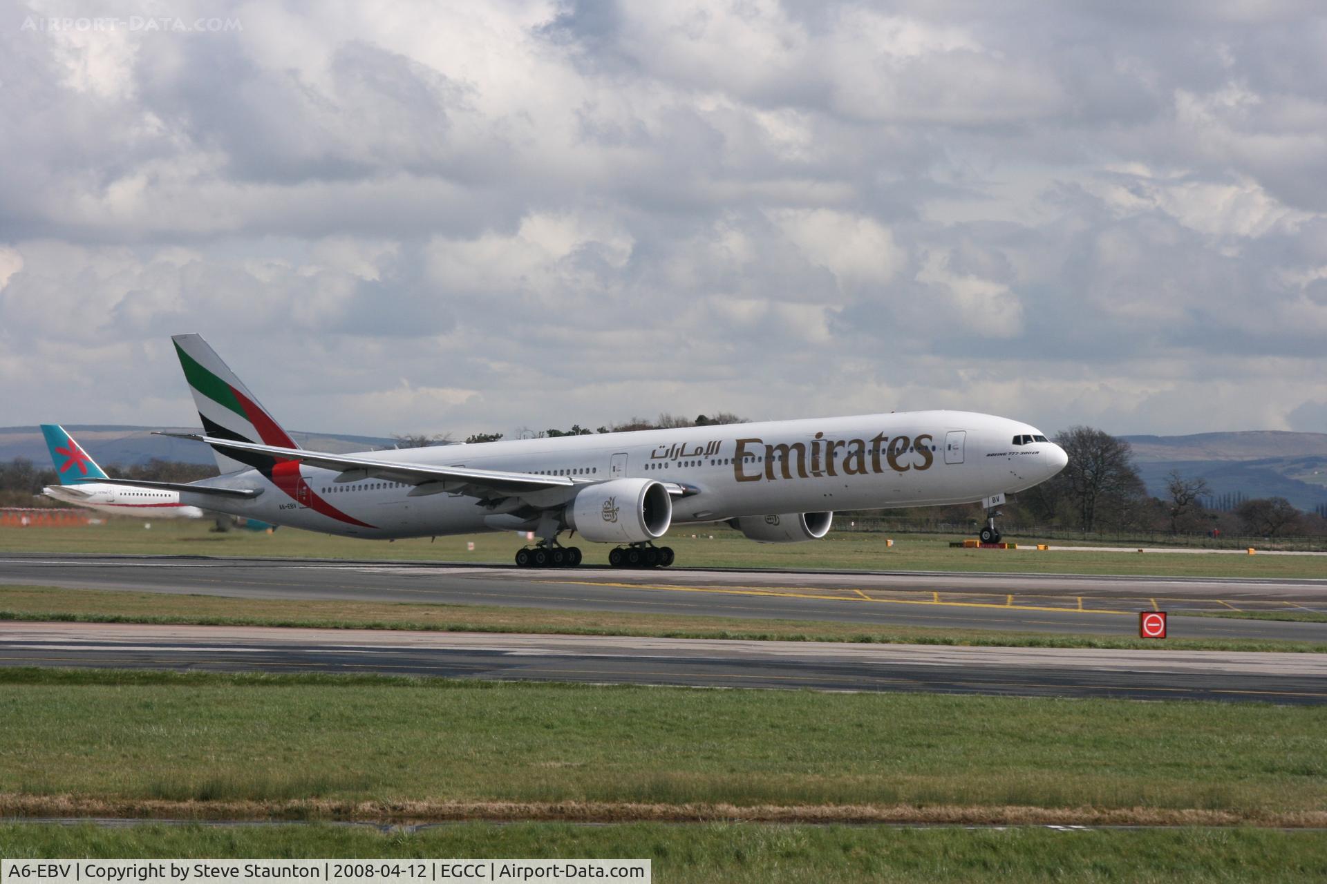 A6-EBV, 2006 Boeing 777-31H/ER C/N 32728, Taken at Manchester Airport on a typical showery April day