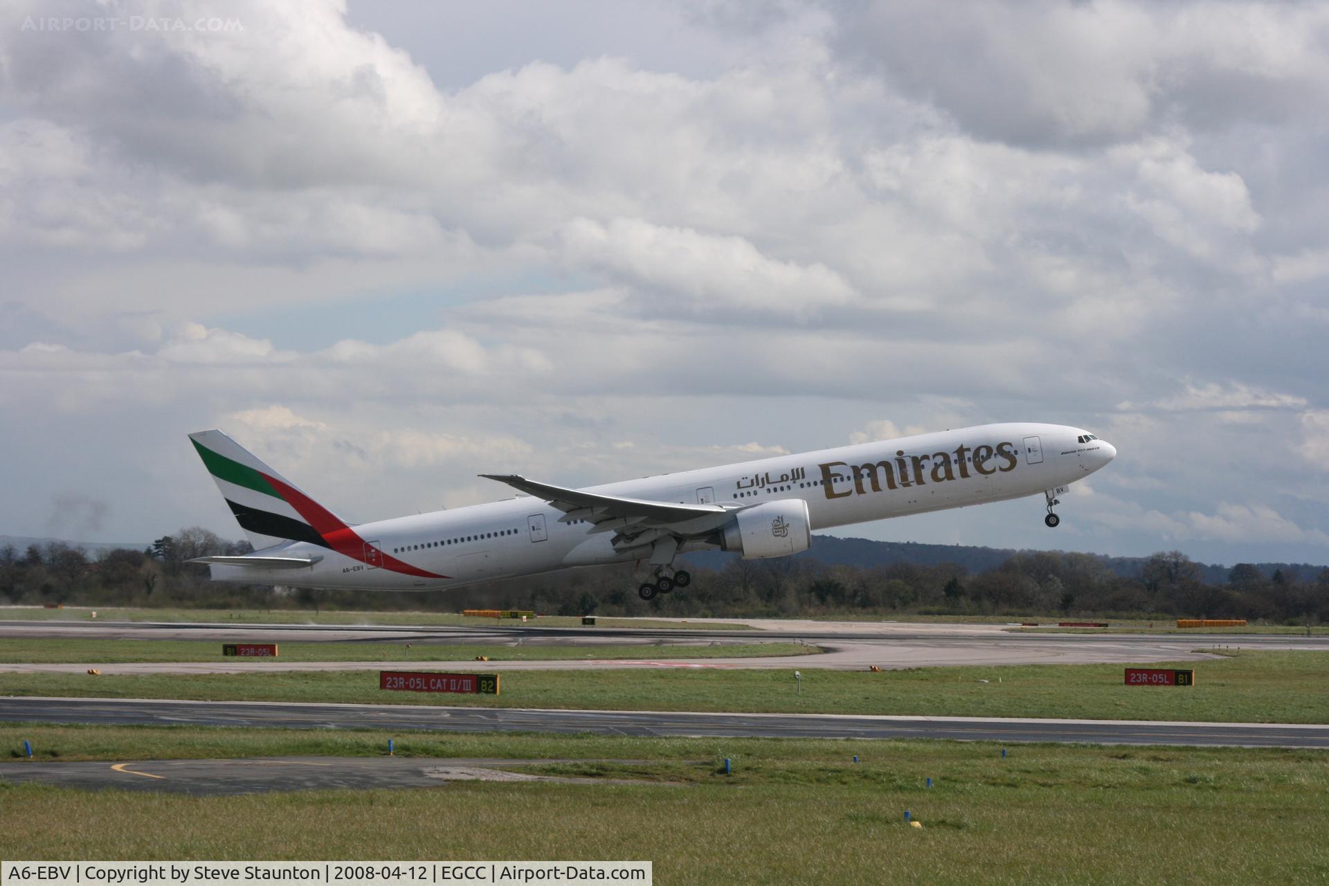 A6-EBV, 2006 Boeing 777-31H/ER C/N 32728, Taken at Manchester Airport on a typical showery April day