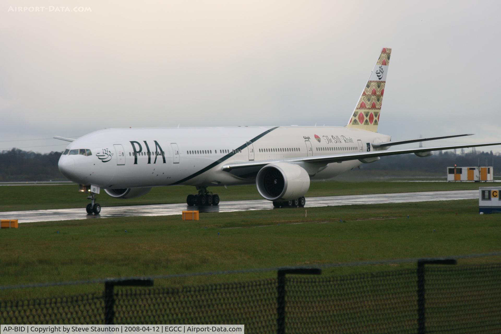 AP-BID, 2008 Boeing 777-340/ER C/N 33780, Taken at Manchester Airport on a typical showery April day