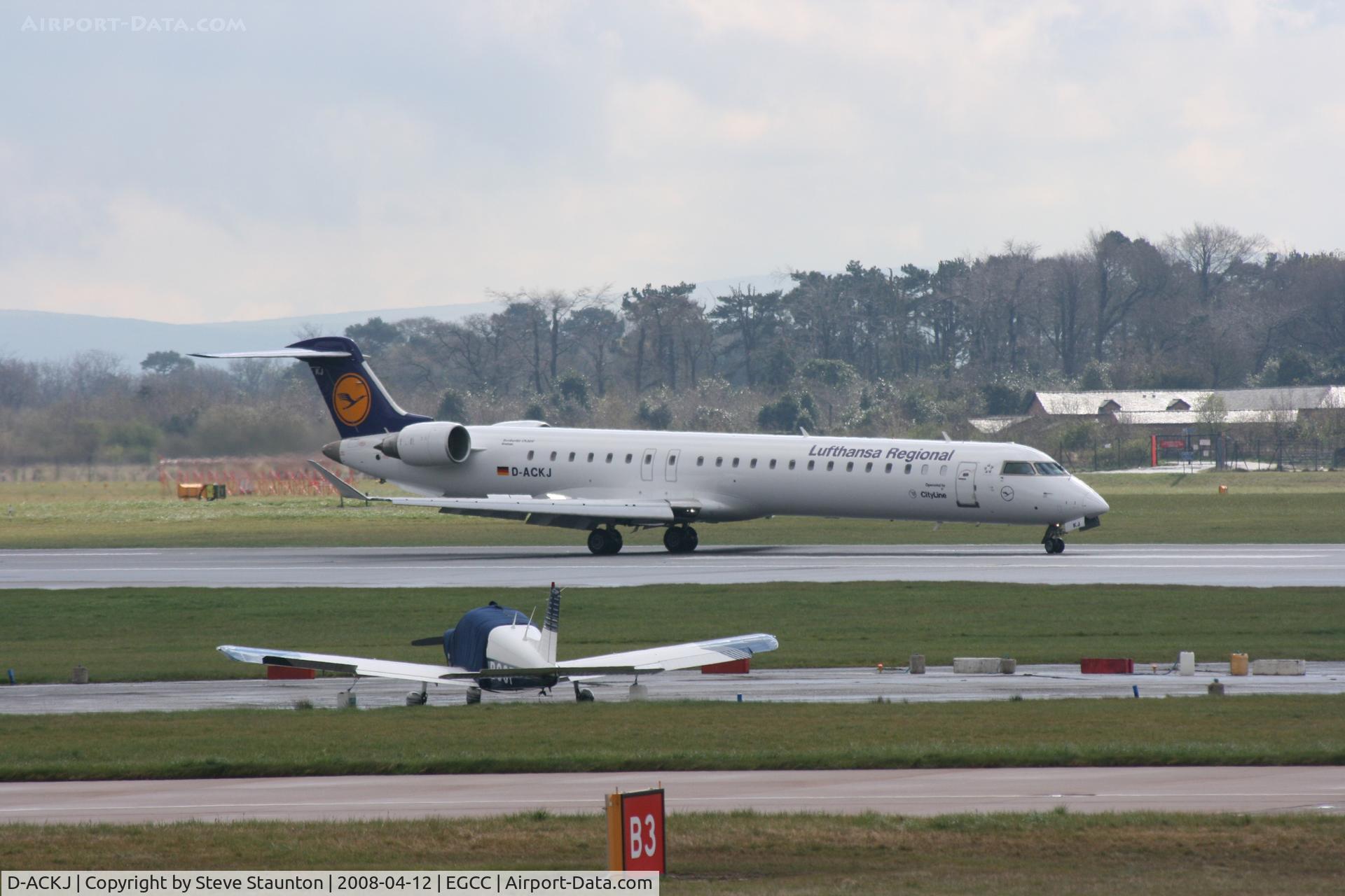 D-ACKJ, 2006 Bombardier CRJ-900LR (CL-600-2D24) C/N 15089, Taken at Manchester Airport on a typical showery April day