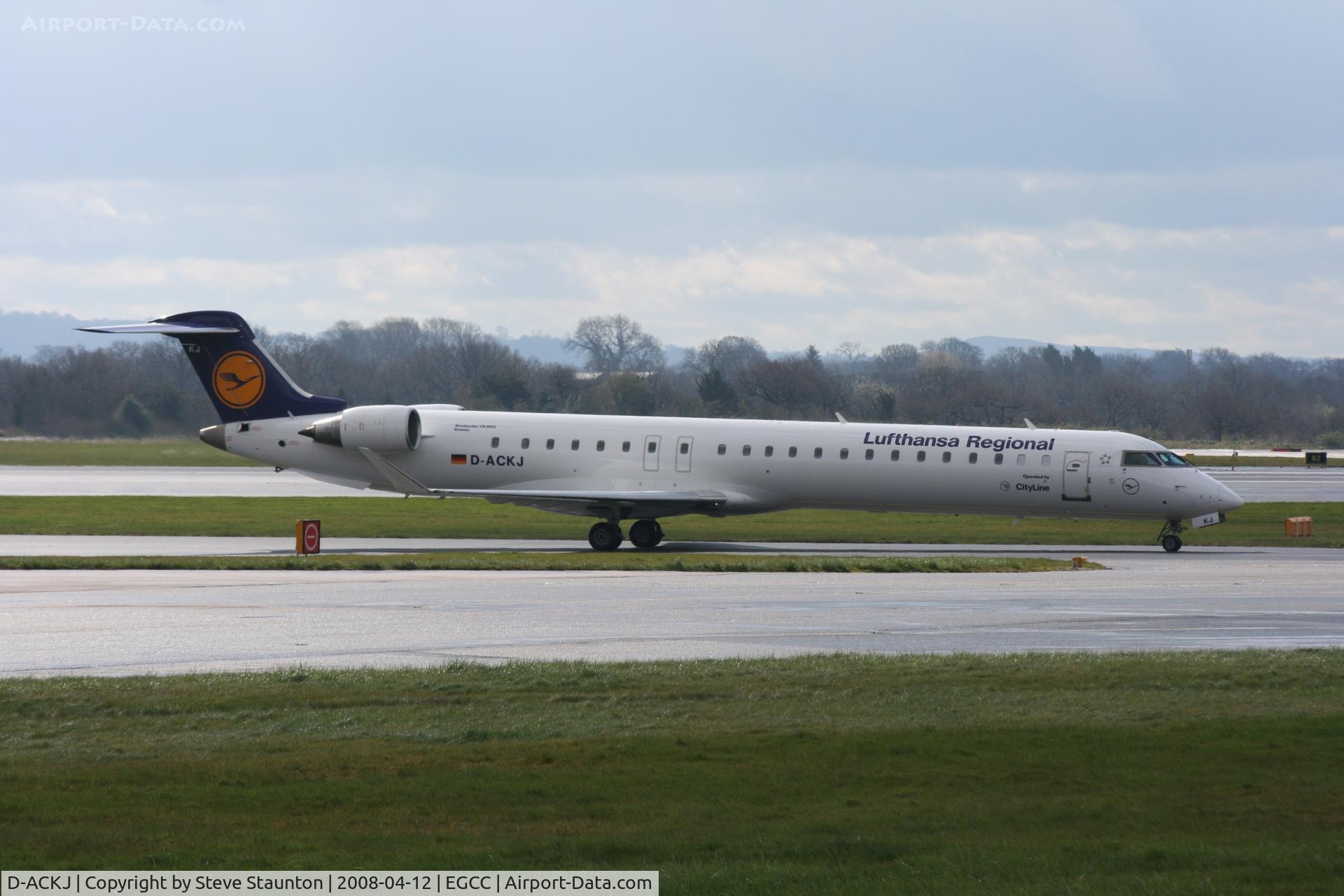 D-ACKJ, 2006 Bombardier CRJ-900LR (CL-600-2D24) C/N 15089, Taken at Manchester Airport on a typical showery April day