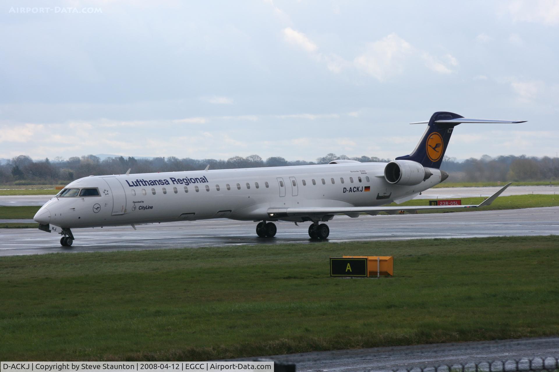 D-ACKJ, 2006 Bombardier CRJ-900LR (CL-600-2D24) C/N 15089, Taken at Manchester Airport on a typical showery April day