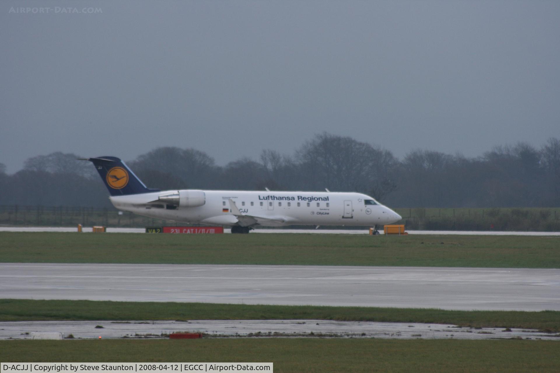 D-ACJJ, 1998 Canadair CRJ-100LR (CL-600-2B19) C/N 7298, Taken at Manchester Airport on a typical showery April day