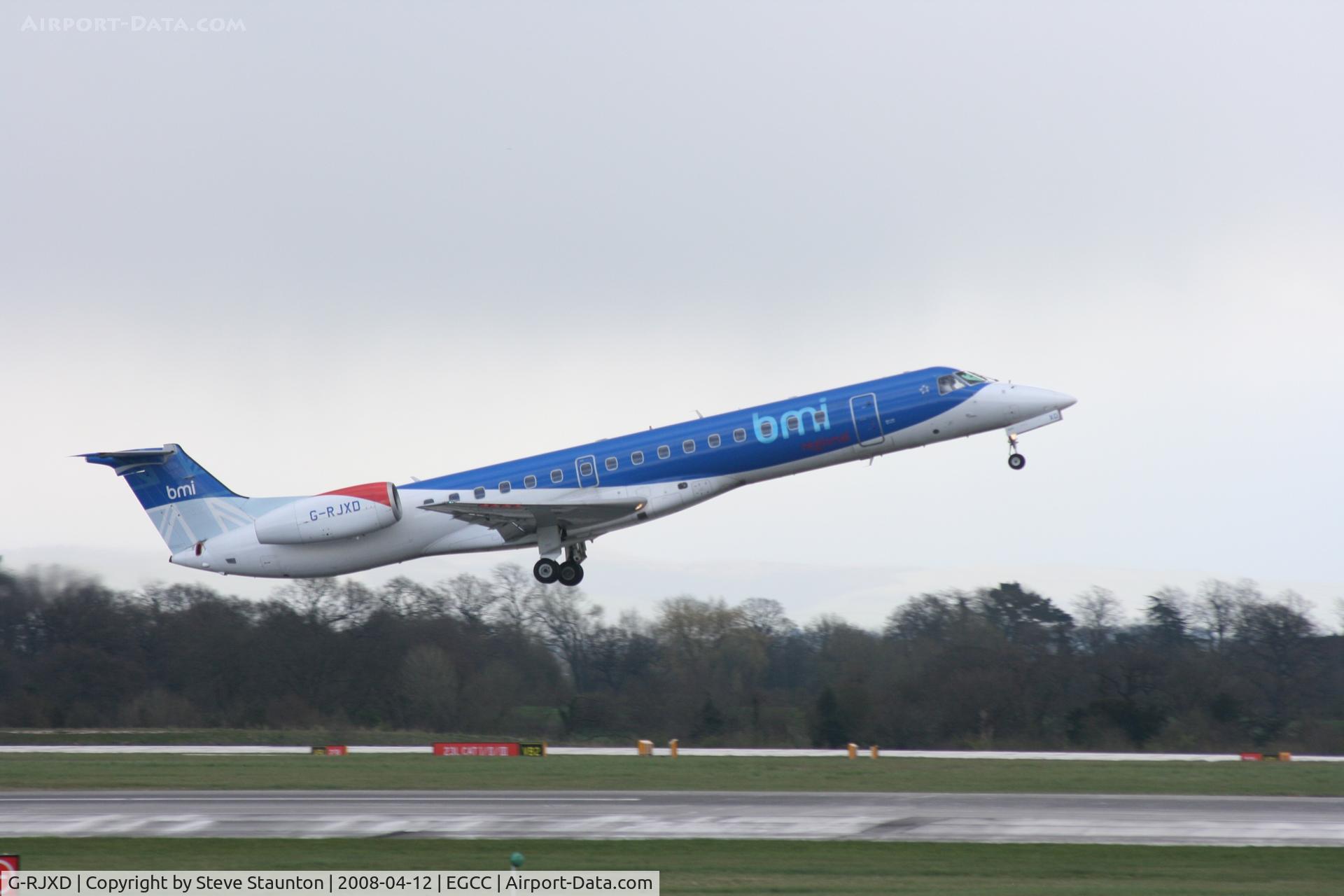 G-RJXD, 2000 Embraer EMB-145EP (ERJ-145EP) C/N 145207, Taken at Manchester Airport on a typical showery April day