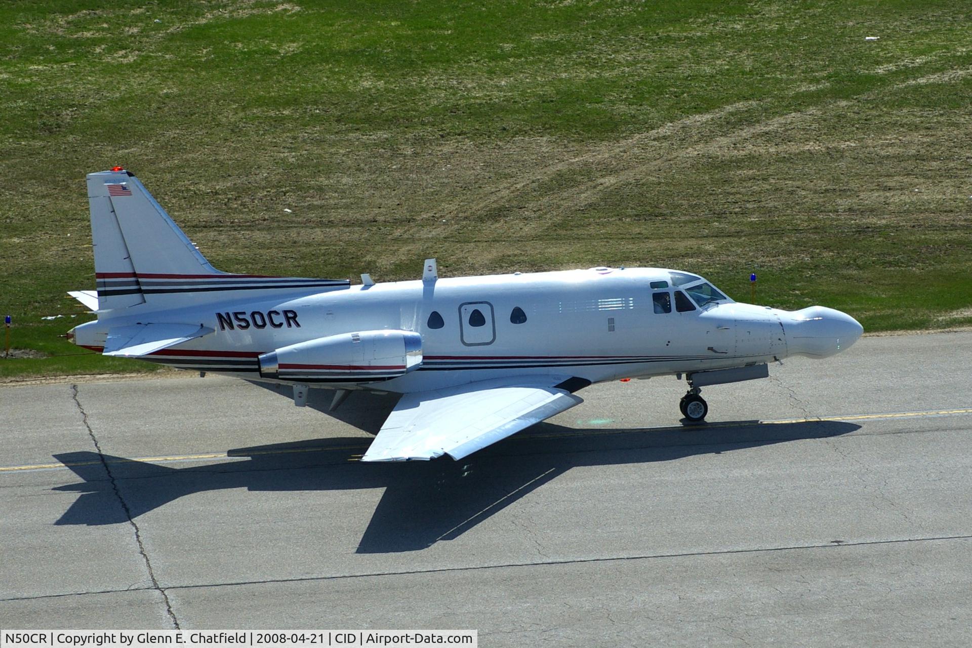 N50CR, 1964 North American NA-265-50 Saberliner C/N 287-1, Taxiing past the tower back to Rockwell-Collins
