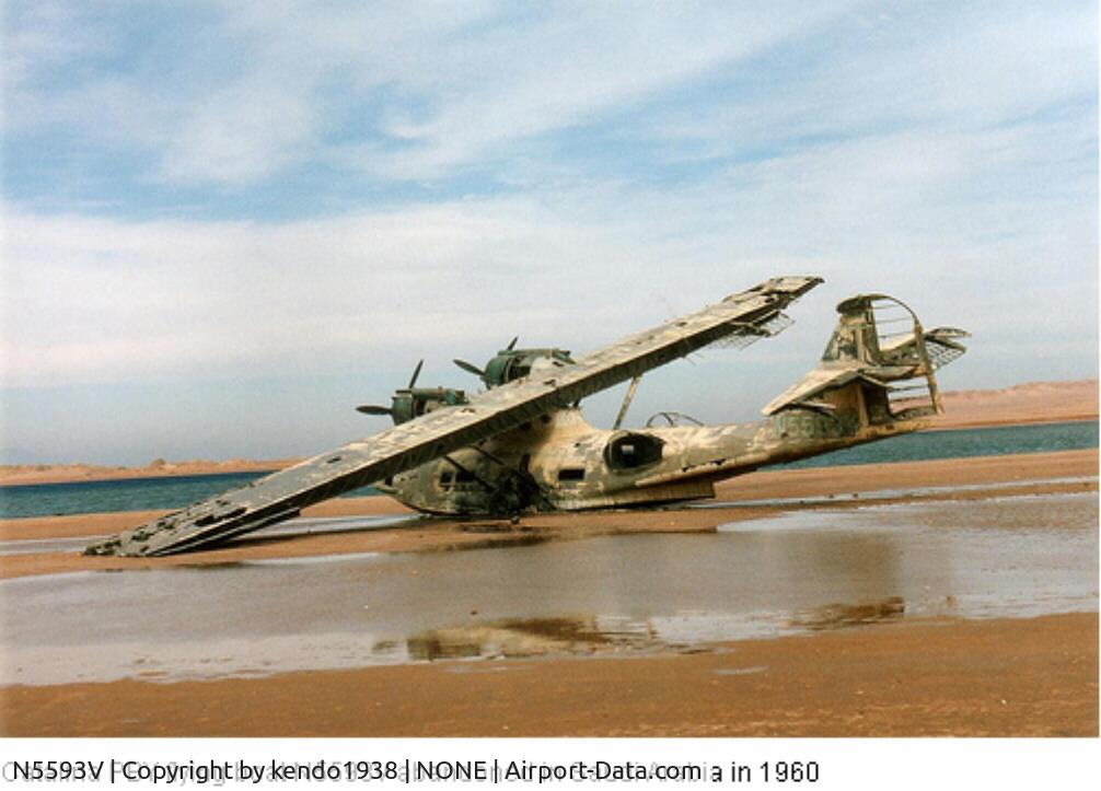 N5593V, Consolidated Vultee PBY-5A C/N 48397, Catalina PBY flying boat N5593V abandoned in Saudi Arabia in 1960