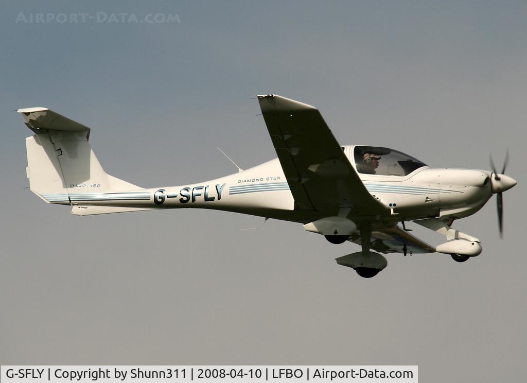 G-SFLY, 2004 Diamond DA-40 Diamond Star C/N 40.362, Landing rwy 14R