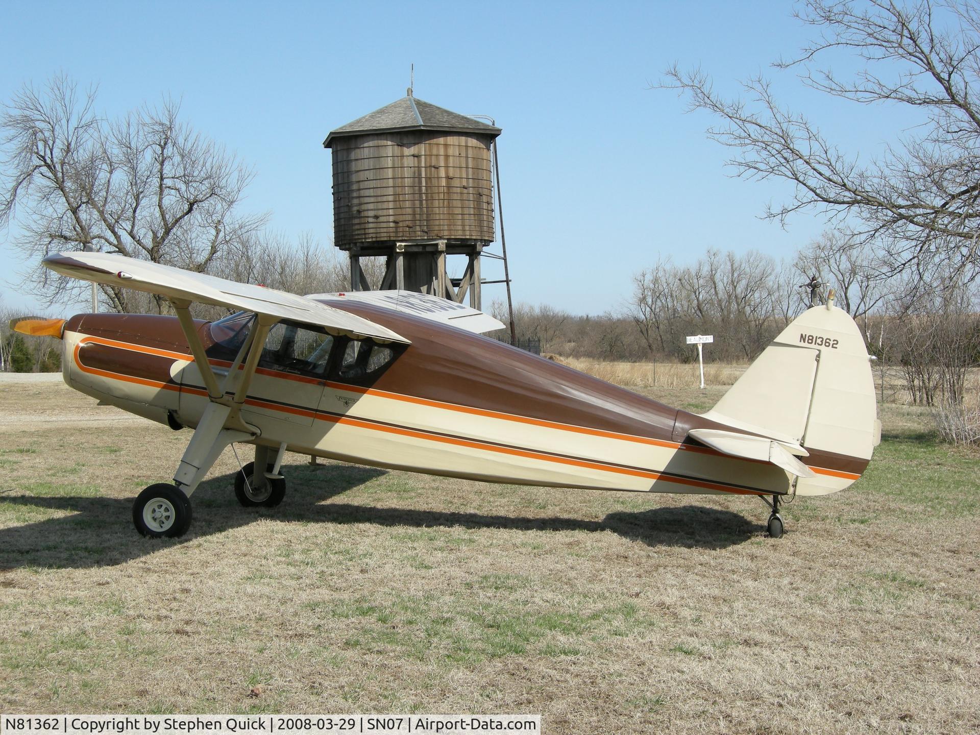 N81362, 1946 Fairchild 24R-46 C/N R46262, Aircraft at Beaumont Hotel, Beaumont, KS