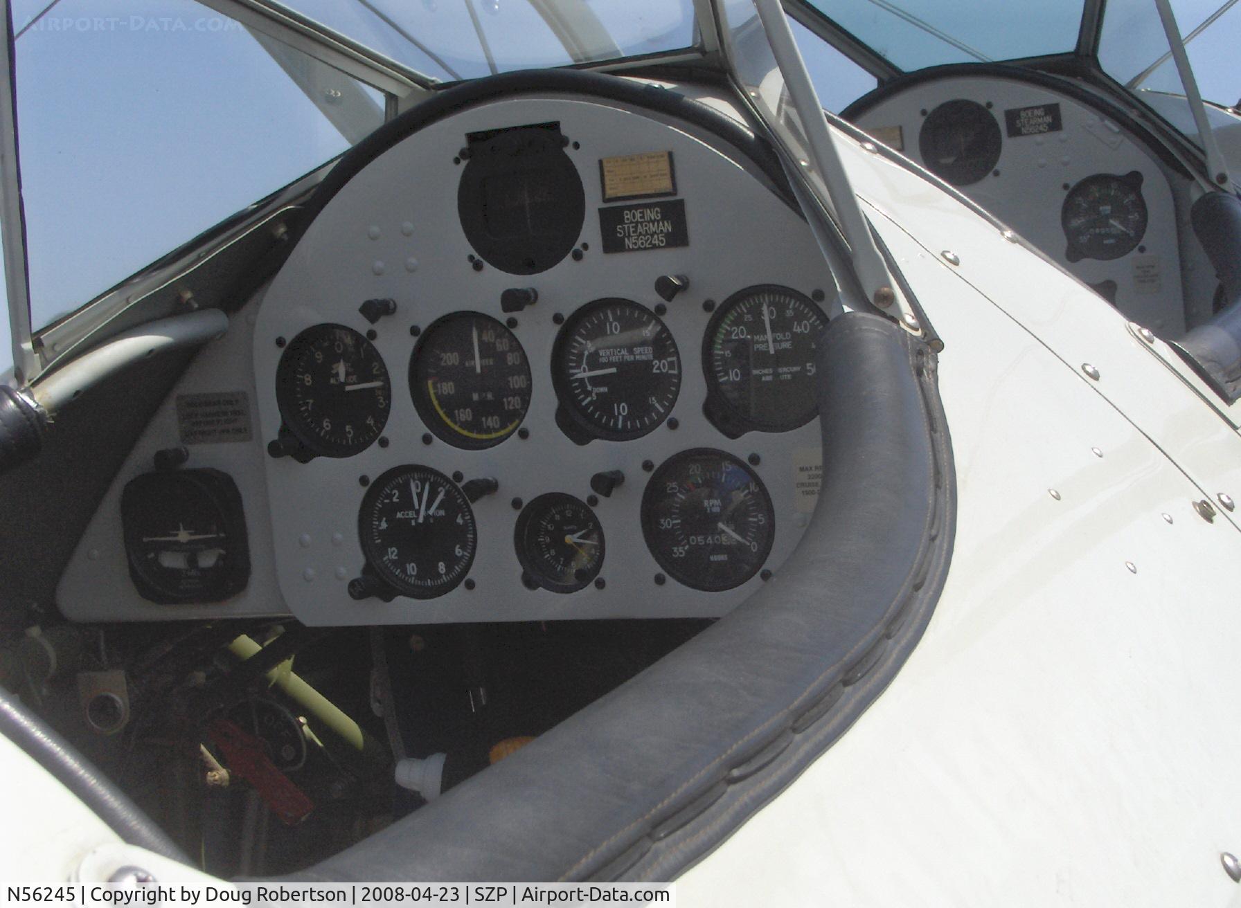 N56245, 1941 Boeing A75N1(PT17) C/N 75-4284, 1942 Boeing Stearman A75N1 (PT17), Jacobs R755-B2M 275 Hp upgrade, rear cockpit