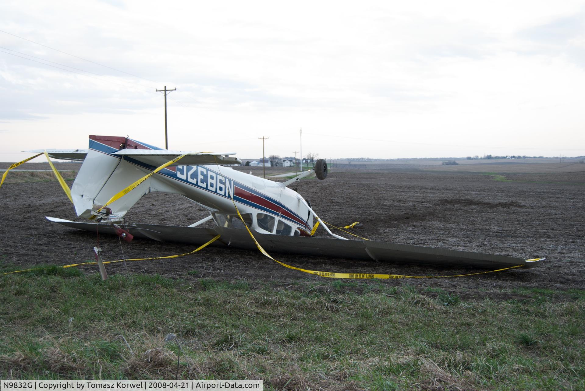 N9832G, 1971 Cessna 172L C/N 17259732, Off field landing after engine quit.
