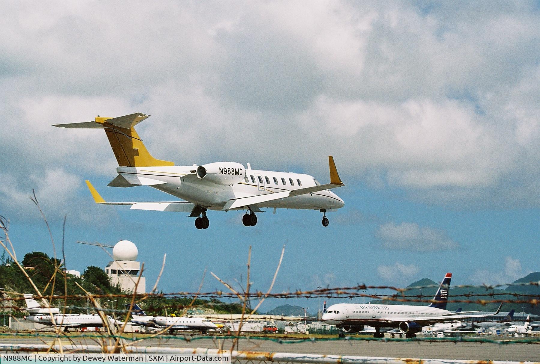 N988MC, 2007 Learjet Inc 45 C/N 352, Landing in SXM