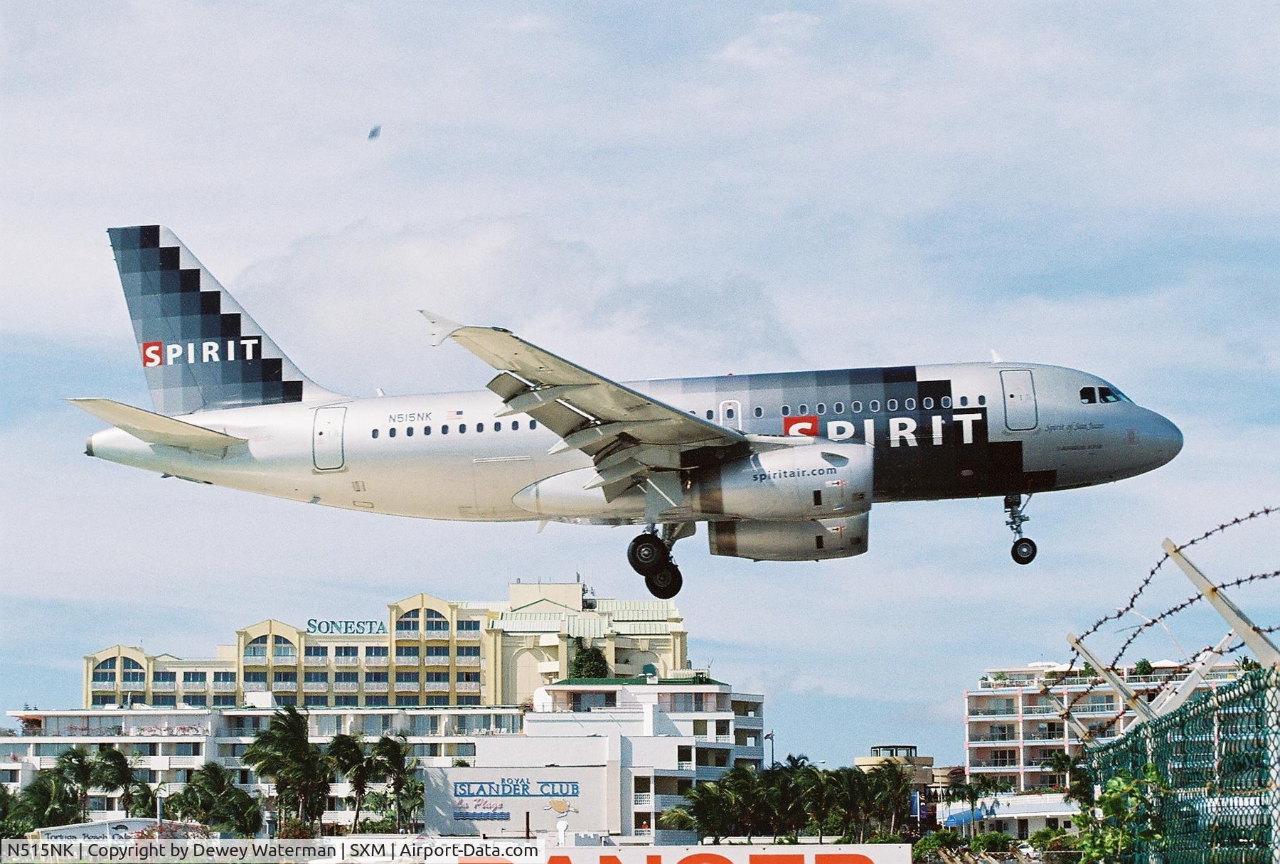 N515NK, 2006 Airbus A319-132 C/N 2698, Landing at SXM