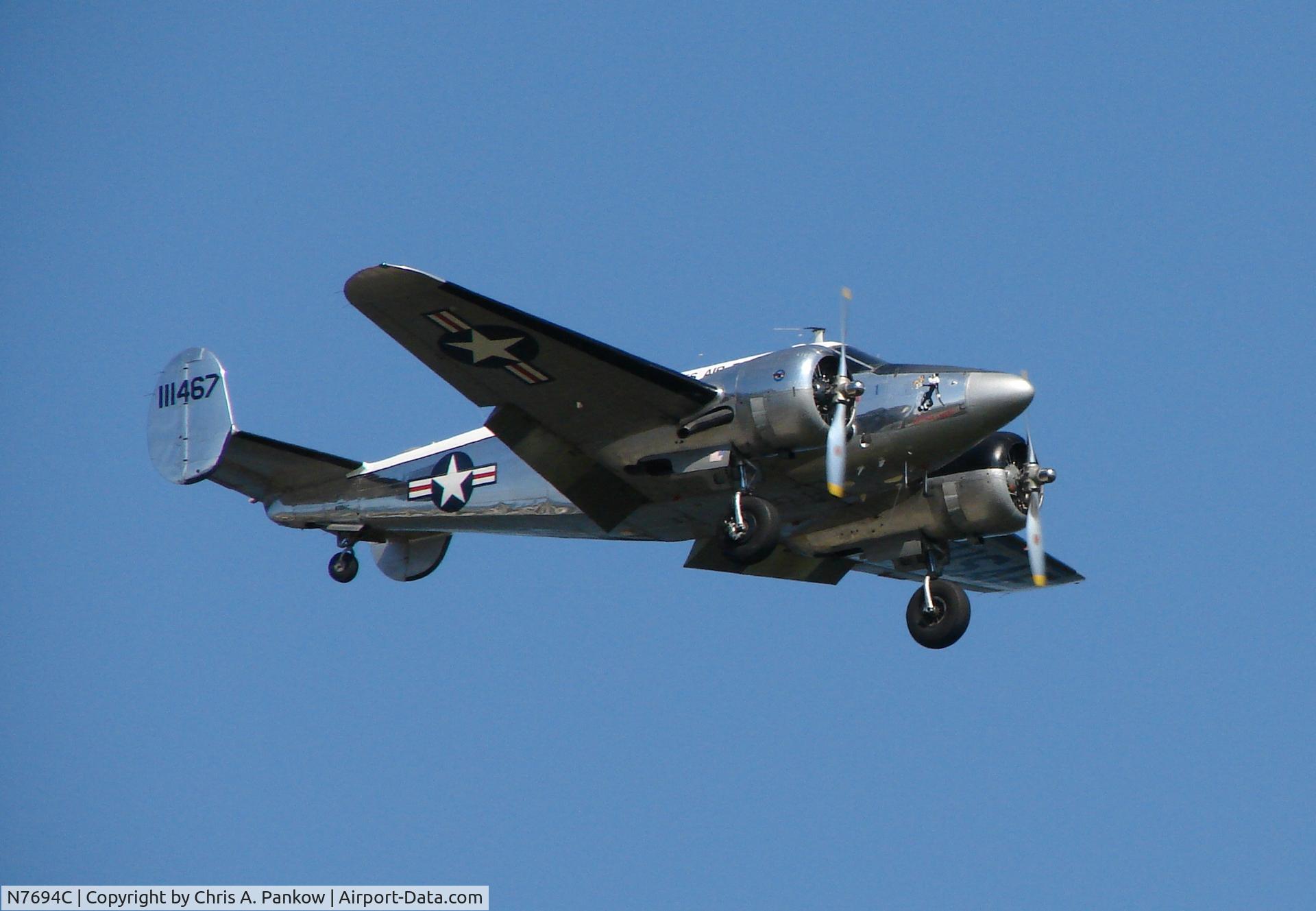 N7694C, 1951 Beech C-45G Expeditor C/N AF-24, On final Marathon FL Keys
