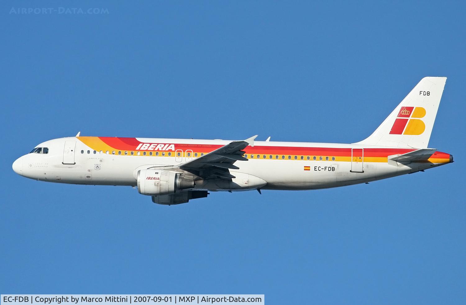 EC-FDB, 1991 Airbus A320-211 C/N 173, Departing from Milano Malpensa