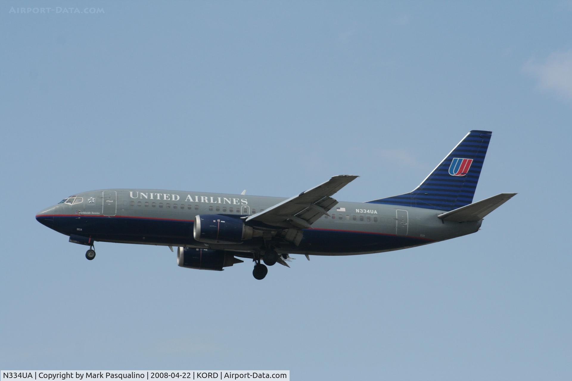 N334UA, 1988 Boeing 737-322 C/N 24229, Boeing 737-300