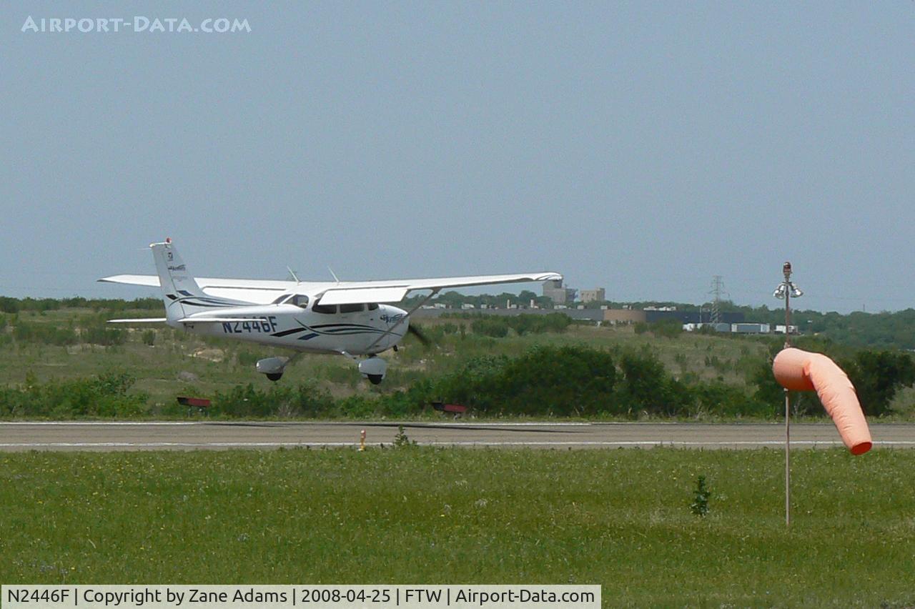 N2446F, 2006 Cessna 172S C/N 172S10116, At Meacham Field - Ft. Worth - Handling the crosswind just fine!