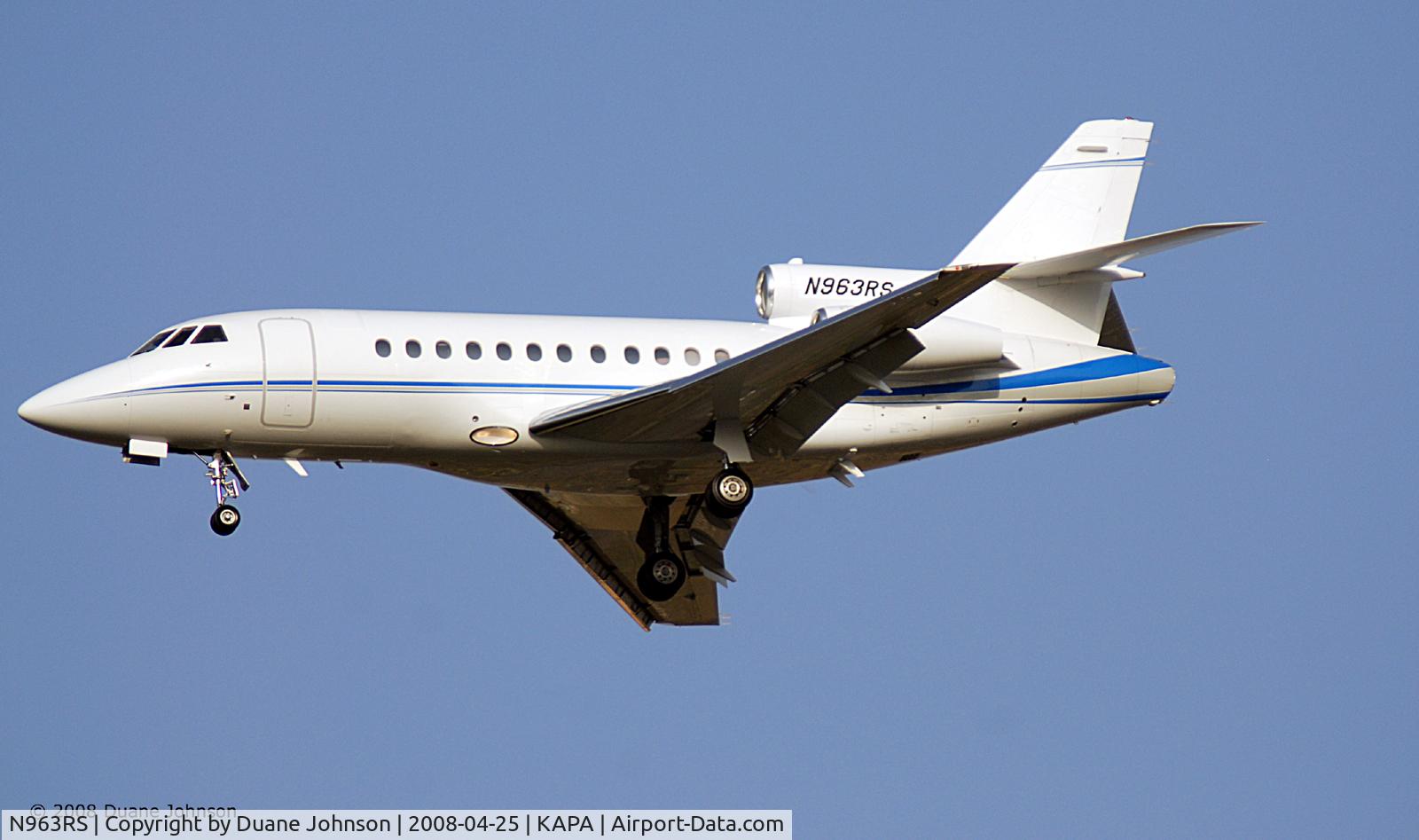 N963RS, 1993 Dassault Falcon 900 C/N 127, On Final at Centennial Airport, CO