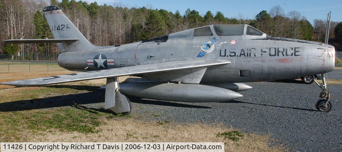 11426, 1952 Republic F-84F-10-RE Thunderstreak C/N not found 51-1426, F86 Sabre outside the North Carolina Aviation Museum in Asheboro North Carolina