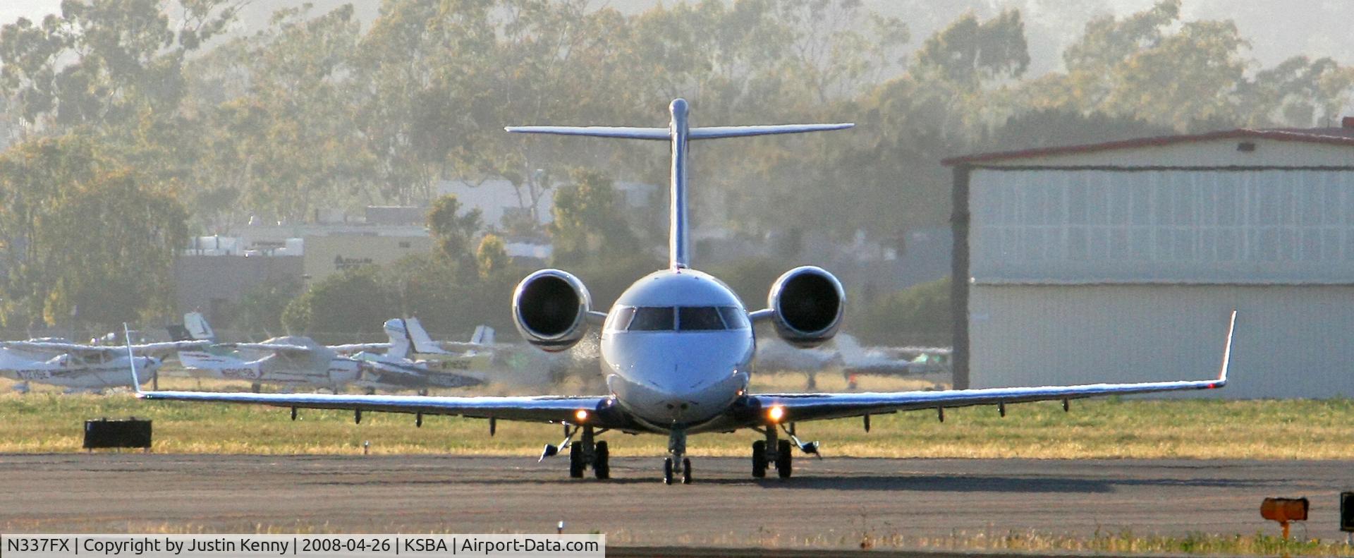 N337FX, 2006 Bombardier Challenger 604 (CL-600-2B16) C/N 5647, N337FX Taxiing to runway 25 at KSBA