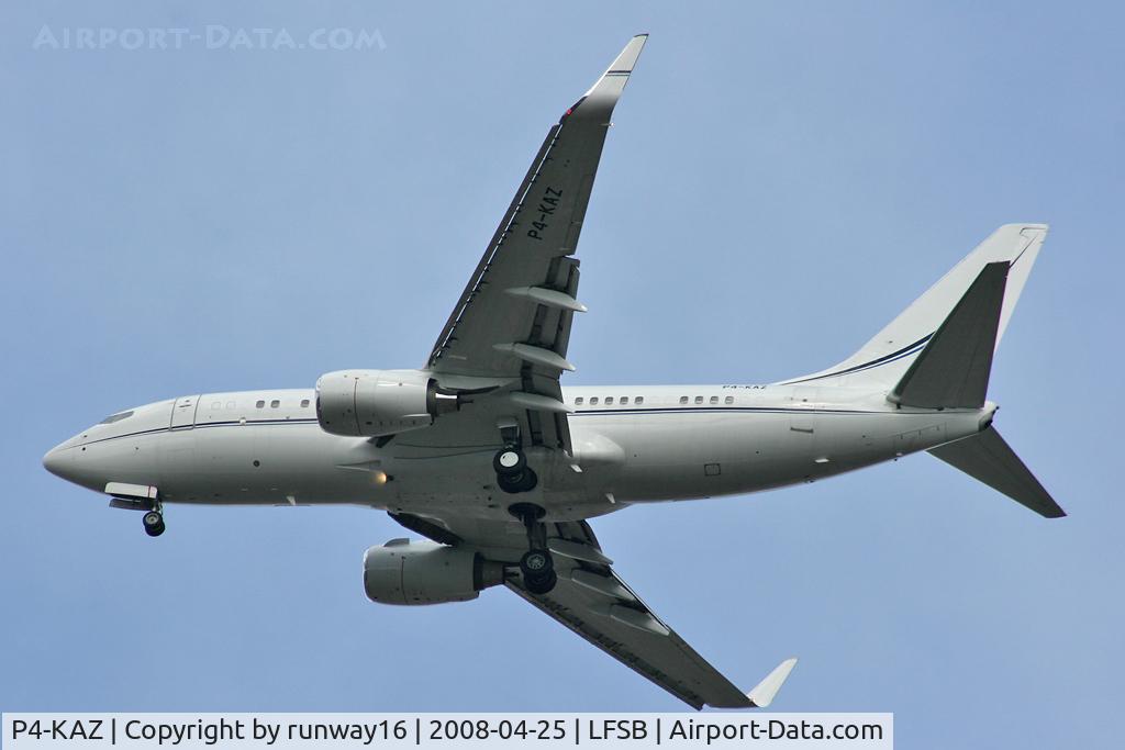 P4-KAZ, Boeing 737-7EJ BBJ C/N 32774, landing on rwy 34
