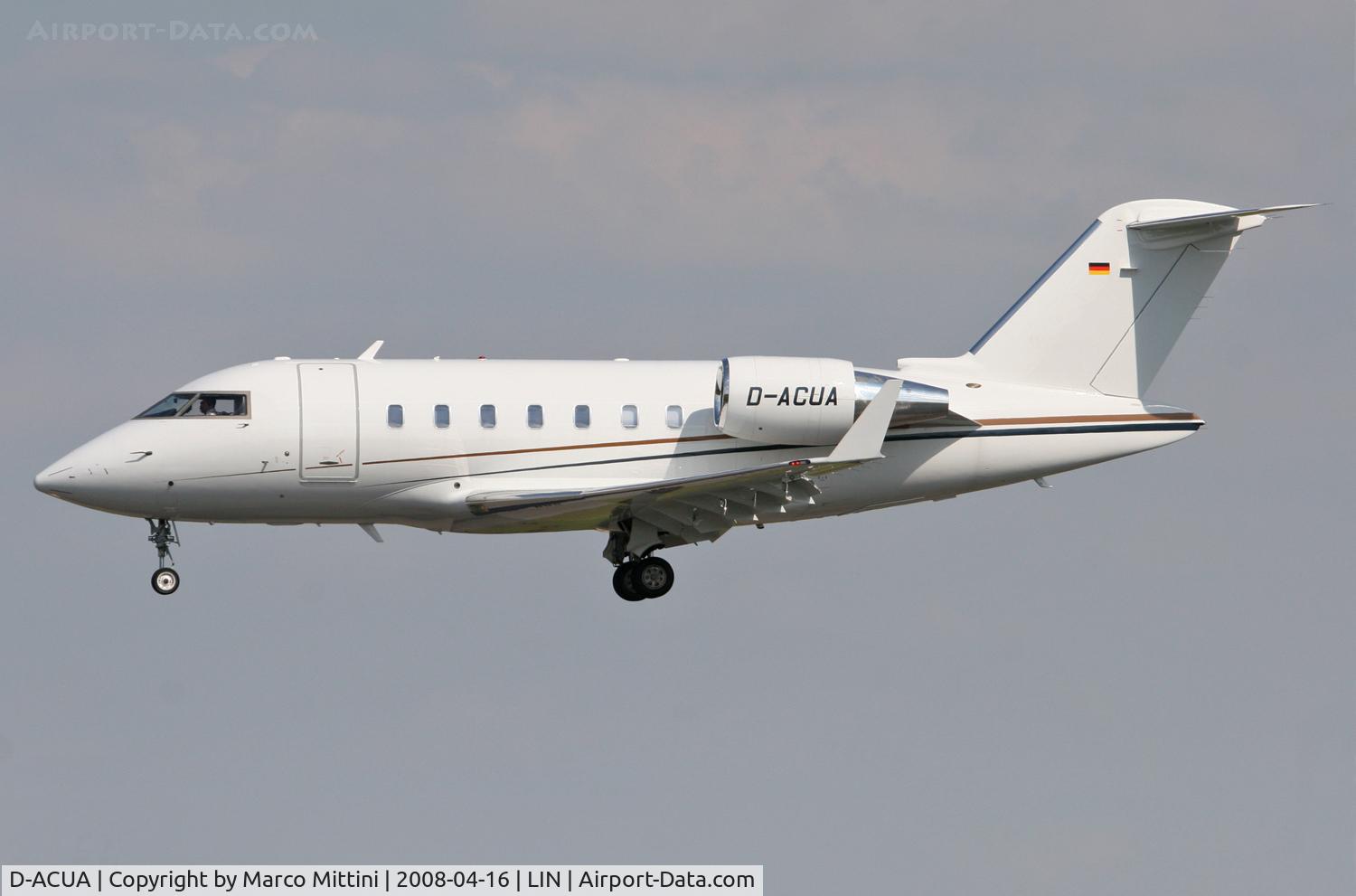 D-ACUA, 2007 Canadair Challenger 605 (CL-600-2B16) C/N 5725, Departing from Milano Linate