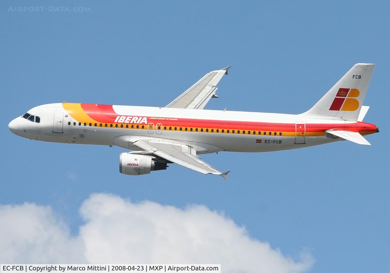 EC-FCB, 1990 Airbus A320-211 C/N 0158, Departing from Milano Malpensa