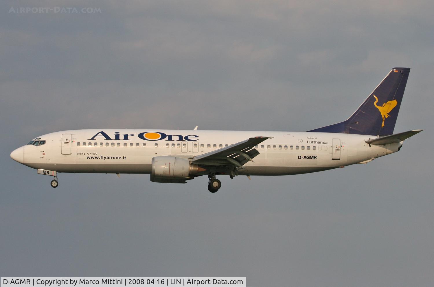 D-AGMR, 1992 Boeing 737-430 C/N 27007, Landing at Milano LIN