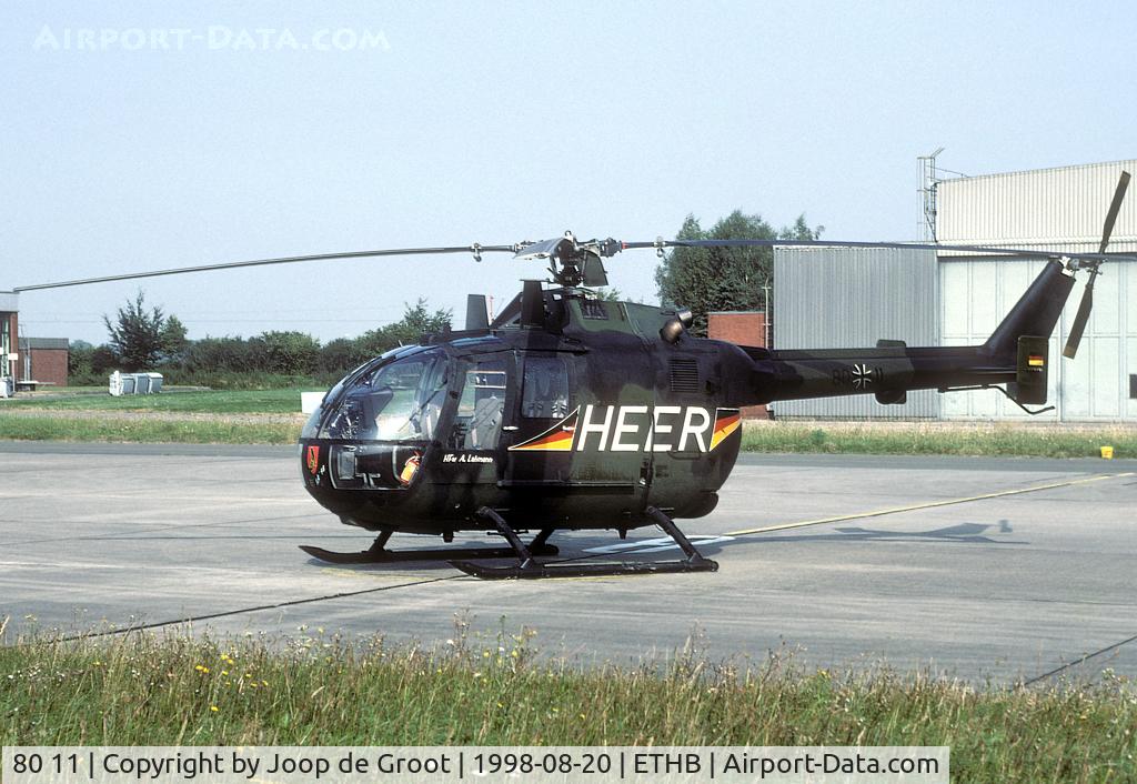 80 11, MBB Bo.105M C/N 5011, For ILA98 Heeresflieger Waffenschule painted one of their Bölkows in these special colors.