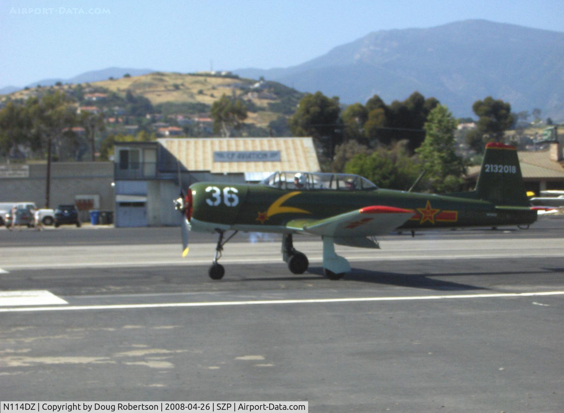 N114DZ, 1967 Nanchang CJ-6A C/N 2132018, 1967 Nanchang China CJ-6A, Vedeneev (Ivchenko) MP-14 360 Hp 9 cylinder radial upgrade conversion, landing roll Rwy 22