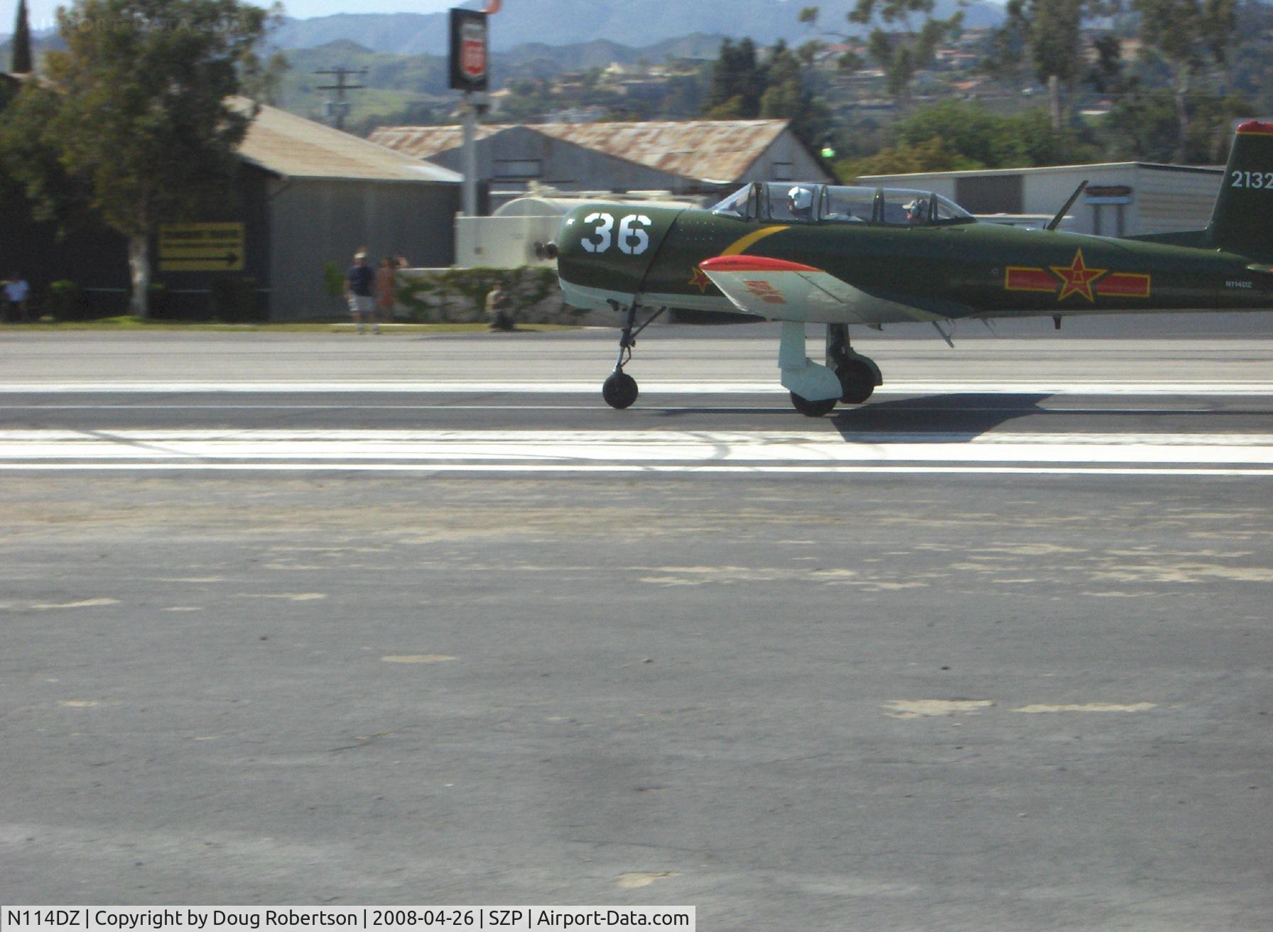 N114DZ, 1967 Nanchang CJ-6A C/N 2132018, 1967 Nanchang China CJ-6A, Vedeneev (Ivchenko) MP-14 360 Hp 9 cylinder radial upgrade conversion, takeoff Rwy 22