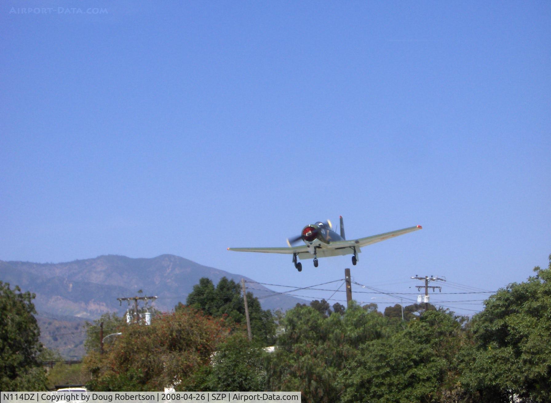 N114DZ, 1967 Nanchang CJ-6A C/N 2132018, 1967 Nanchang China CJ-6A, Vedeneev (Ivchenko) MP-14 360 Hp 9 cylinder radial upgrade conversion, on short final Rwy 22
