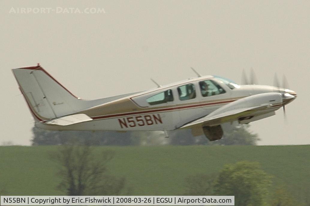 N55BN, 1973 Beech 95-B55 Baron Baron C/N TC-1572, 4. N55GN leaving Duxford